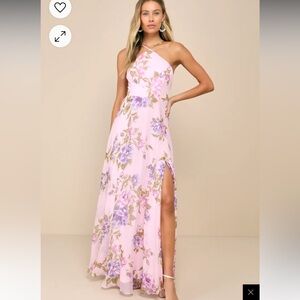 SOLID BLUSH Lulus halter dress